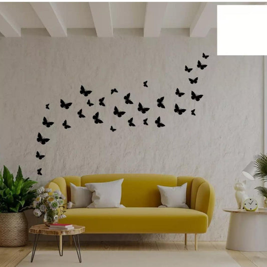 30 Wooden Butterfly Decor Pieces With Sticky Tape