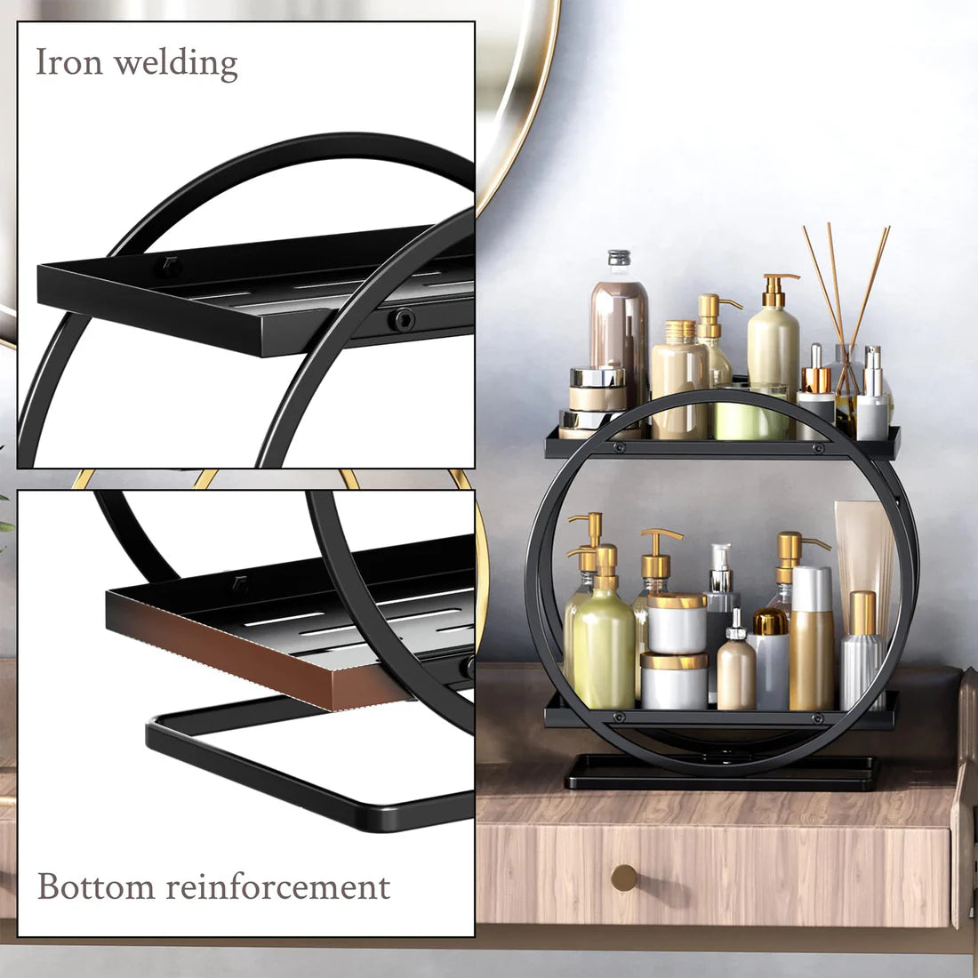 2 Tier Metal Centerpiece Tray