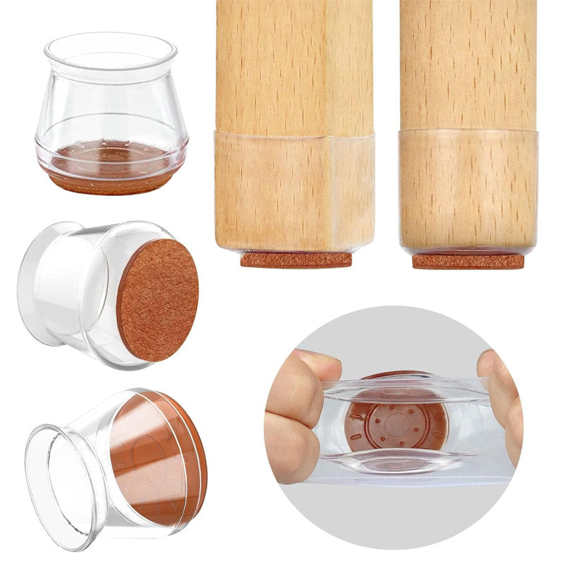 4 Pcs Silicone Chair Leg Protectors