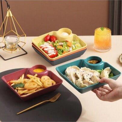 4 Set Square Dumpling Plate Set