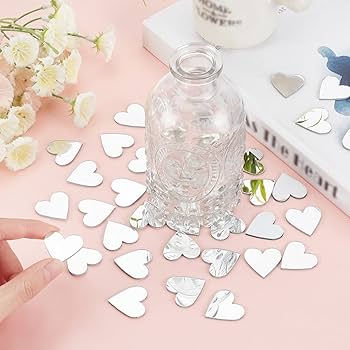 50 Pcs Heart shine Mirror Wall Stickers (1Inch)