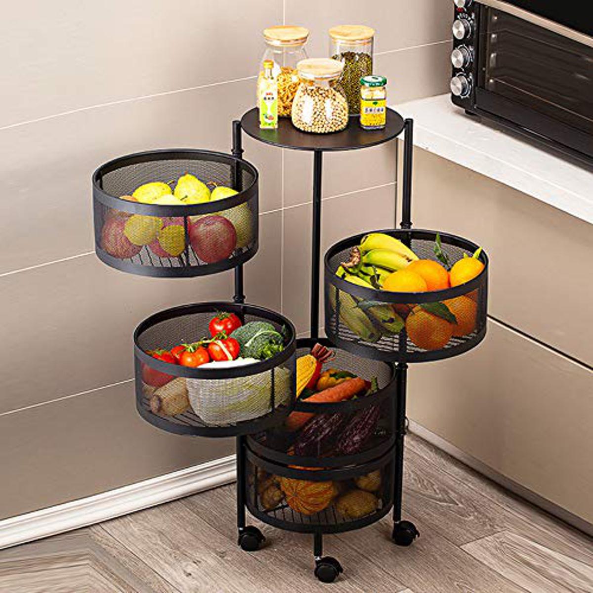 5 Layer Round Shape Kitchen Rack