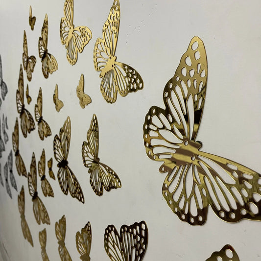 6 Pcs Golden Grace Butterfly Set Stickers