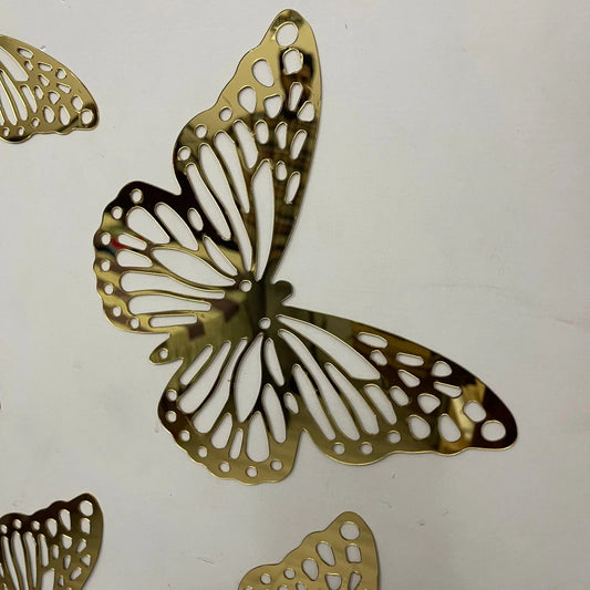 6 Pcs Golden Grace Butterfly Set Stickers