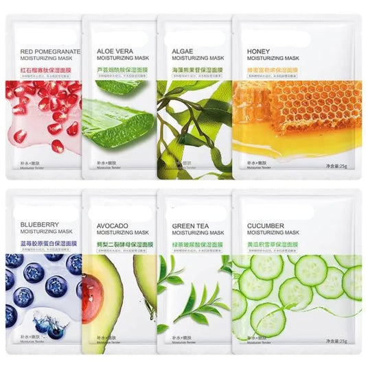10 Pcs Fruit Extract Moisturizing Brightening Facial Mask(Random Flavour)