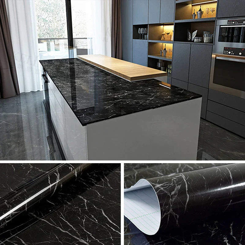 Black Marble Paper Sticker