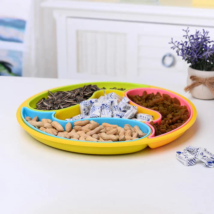 4 Section Food Serving Dolphin Tray