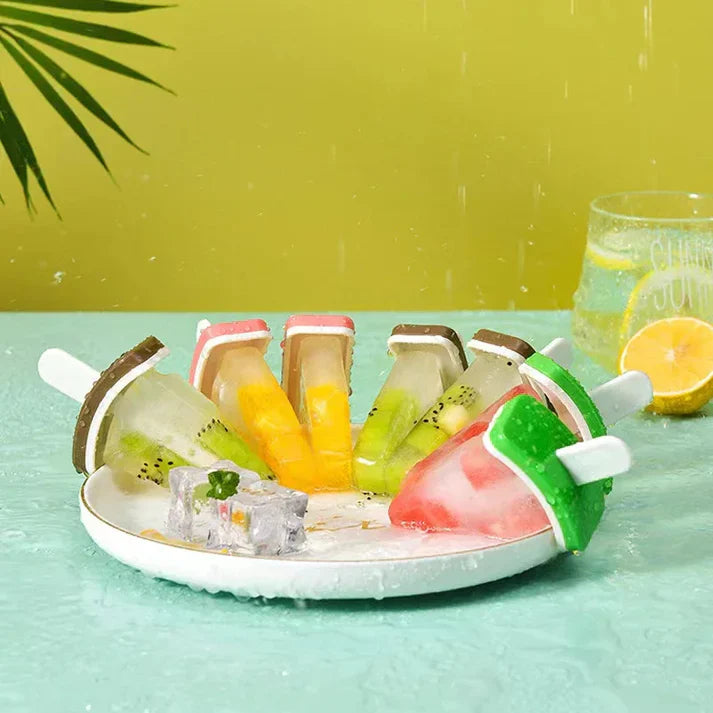 4 Pcs Colorful Fruit Ice Pop Creators Mold set