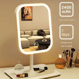 Smart Touch Lighted Mirror With Built-In USB Charger