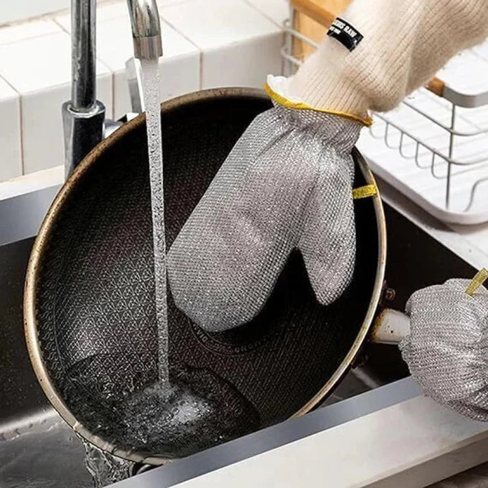 5 Pcs Reuseable Steel Wire Dishwashing Glove