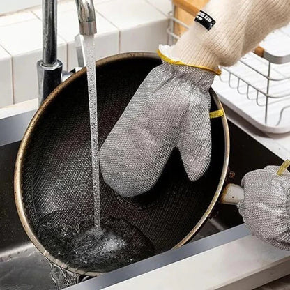 5 Pcs Reuseable Steel Wire Dishwashing Glove