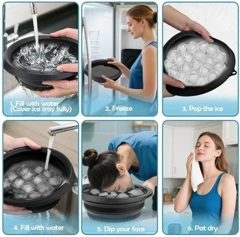 Silicone Ice Cube Bowl – Foldable Ice Facial & Cold Therapy Mold