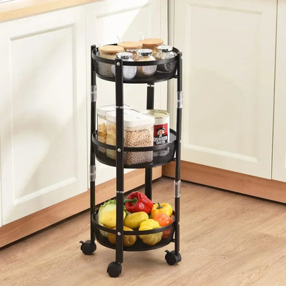 3-Tier Foldable Storage Trolley Rack