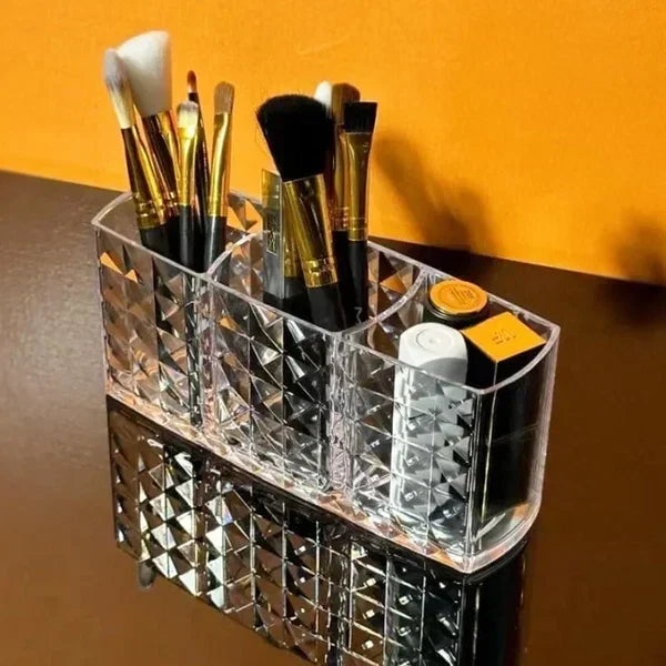 3-Tier Style Acrylic Brush Organizer – Compact Makeup Storage Holder