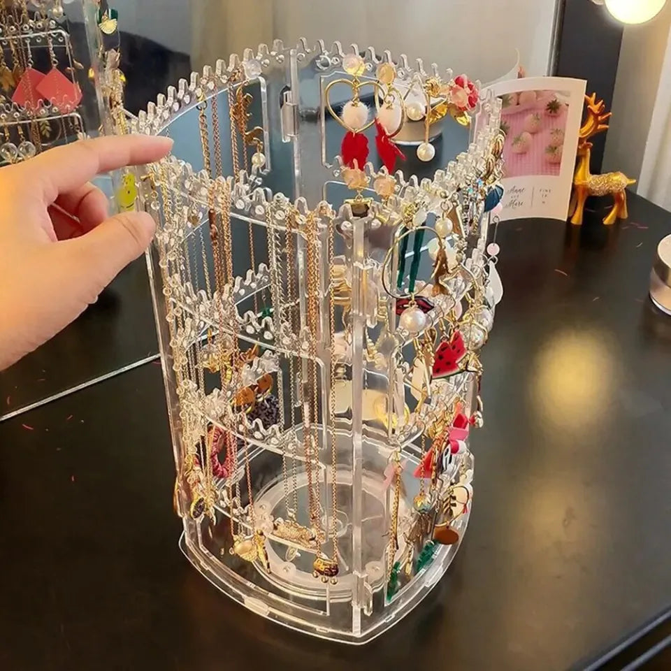 360? Rotating Transparent Acrylic Cosmetic and Jewelry Organizer