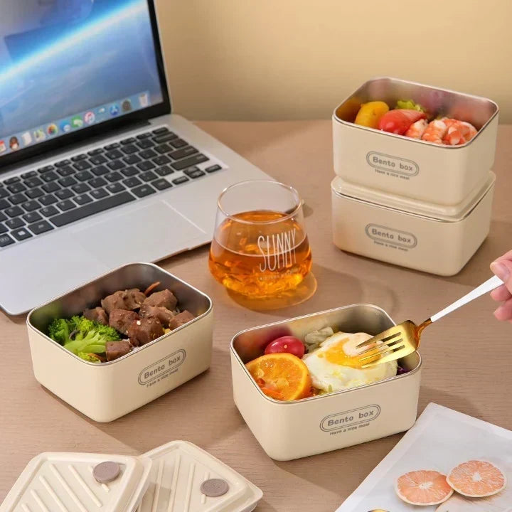3Pcs Stainless Steel Food Containers – Insulated Lunch Boxes with Thermal Bag