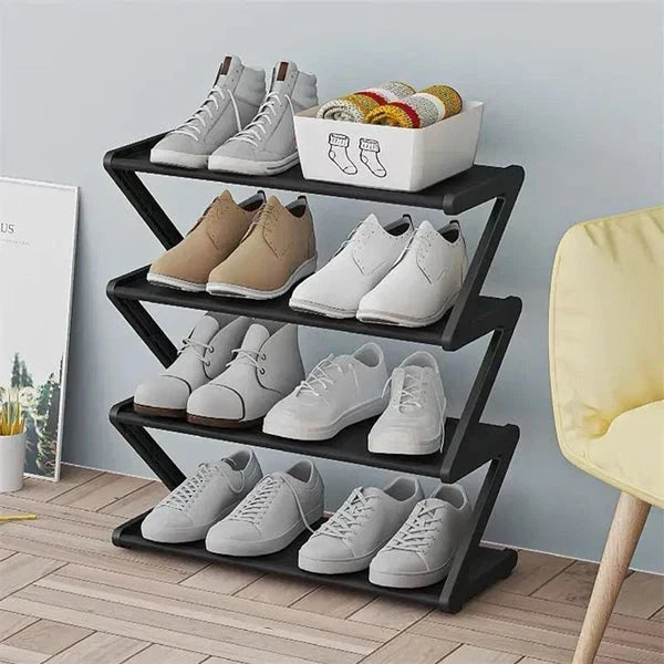 4-Layer Footwear Storage Rack – Durable X-Shape Shoe Organizer