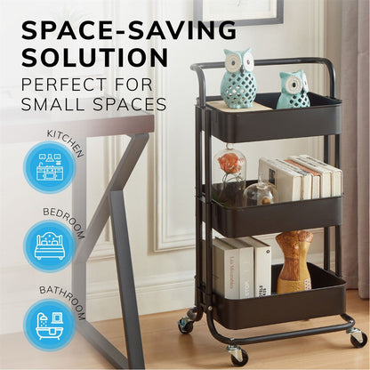 3-Shelf Rolling Storage Cart