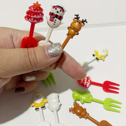 10Pcs Kids Mini Fork Set With Cartoon Design