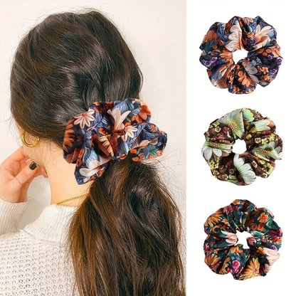 3Pcs Fashion Silk Hair Scrunchies Soft & Cute