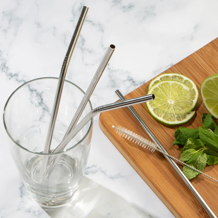  5Pcs Metal Straw Set, Home and Living 