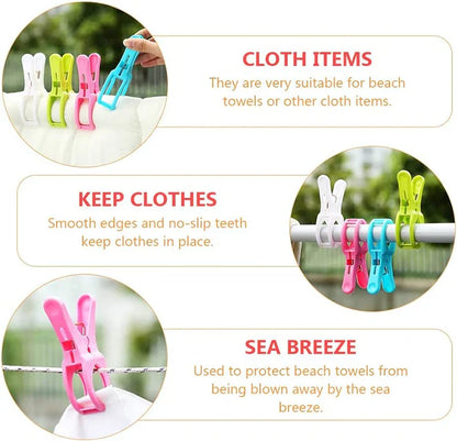 12 Pcs Large Size Strong Holding Laundry Clips