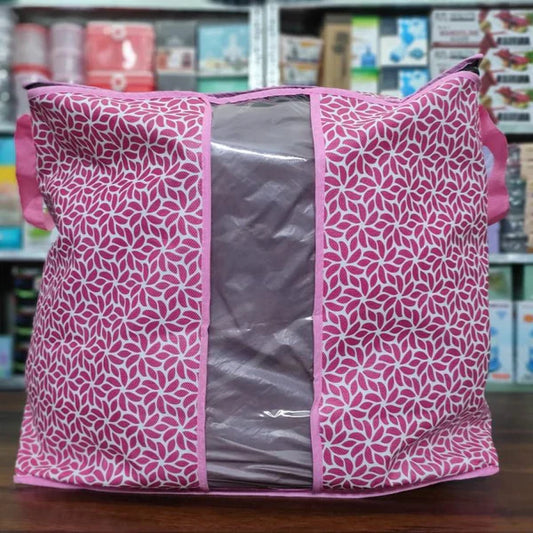 Multi-Purpose Pink Printed Storage Organizer Bag