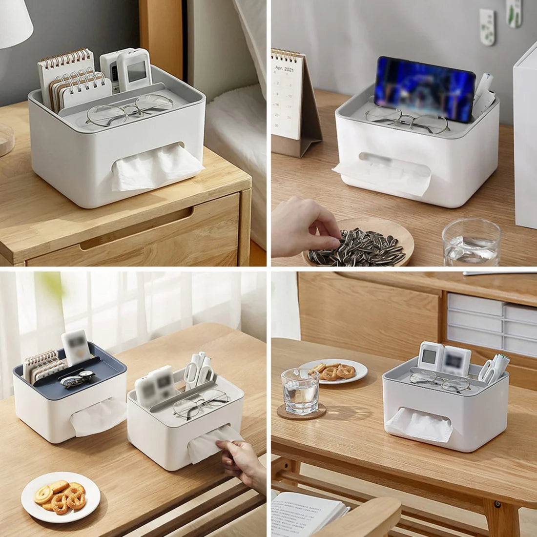 ElegantHome Divided Tissue Holder