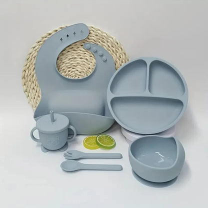 8PCS Eco Friendly Silicone Baby Dining Set