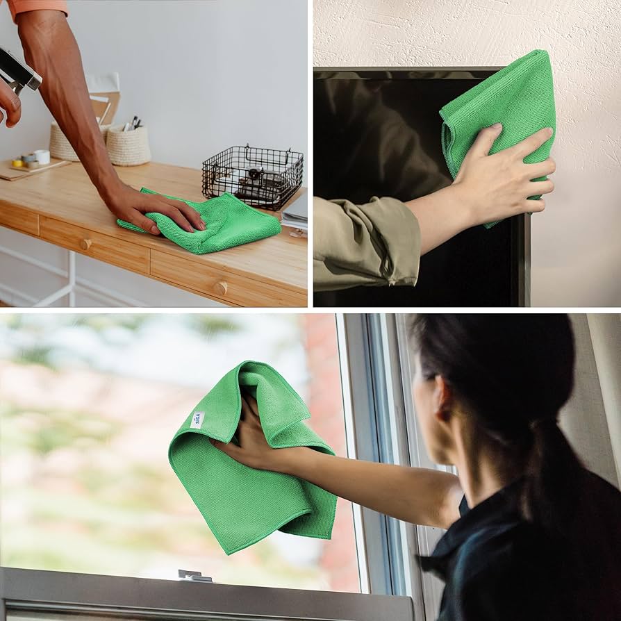 6PCS Eco Friendly Lint-Free Reusable Microfiber Cleaning Cloth Set