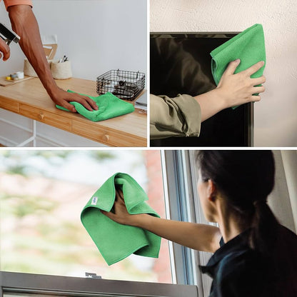 6PCS Eco Friendly Lint-Free Reusable Microfiber Cleaning Cloth Set