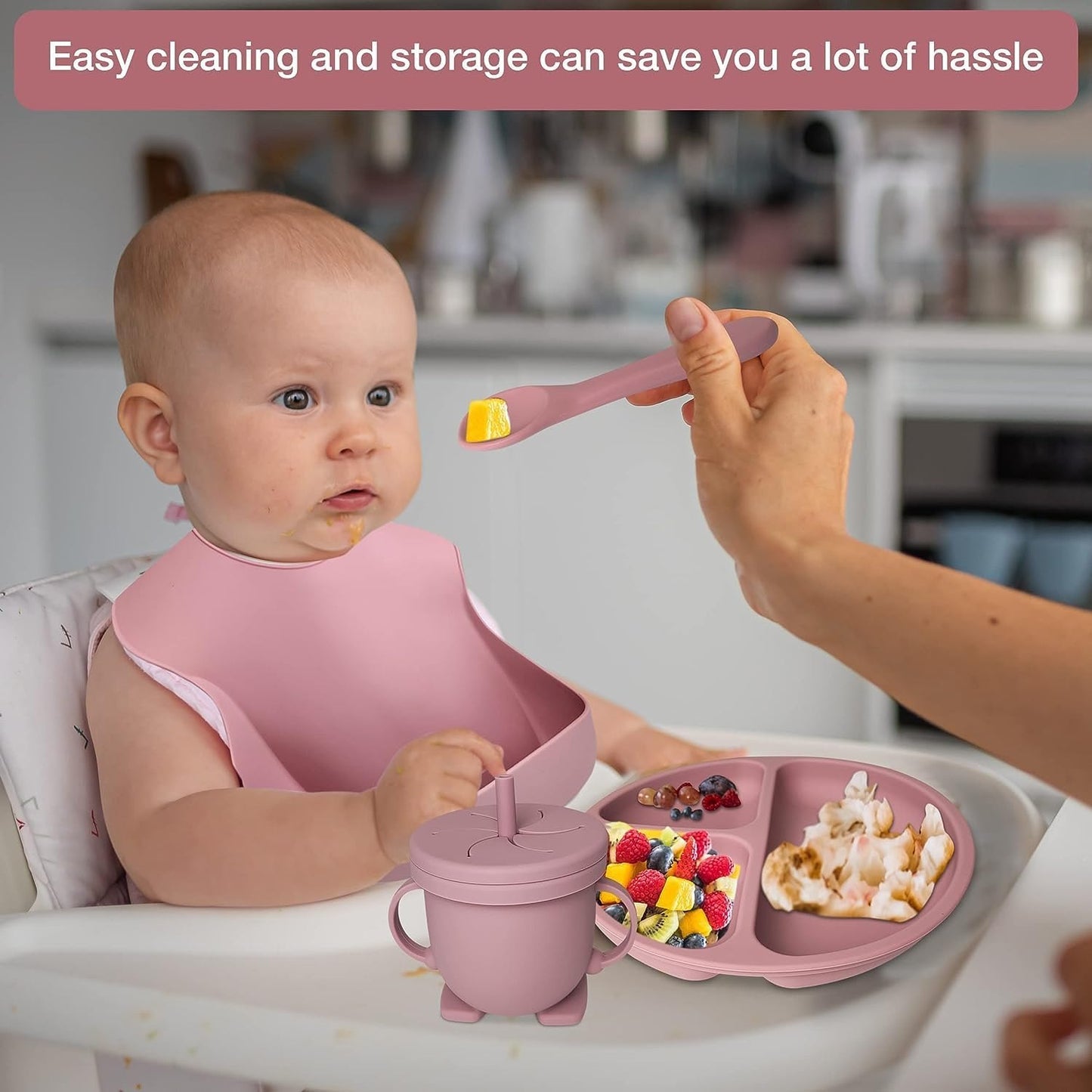 8PCS Eco Friendly Silicone Baby Dining Set