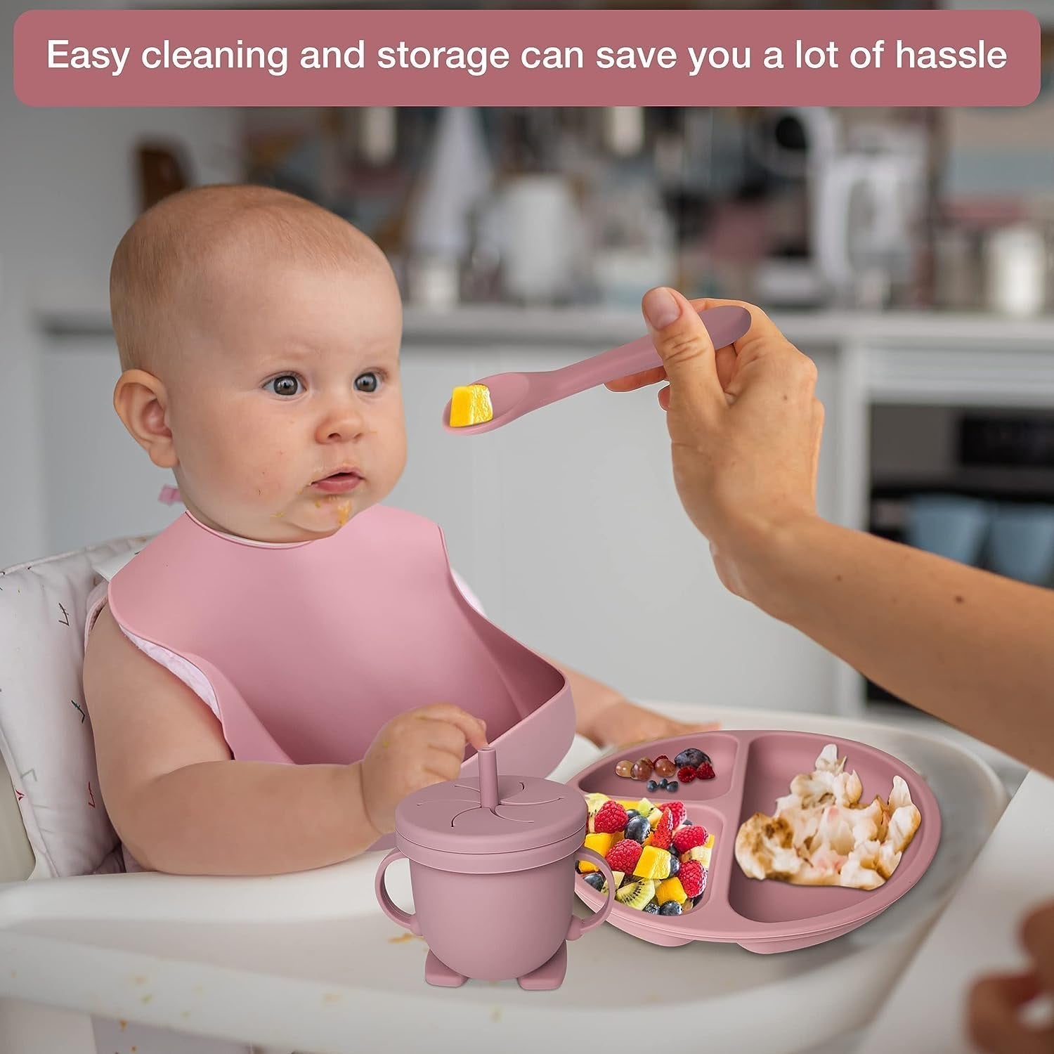 8PCS Eco Friendly Silicone Baby Dining Set