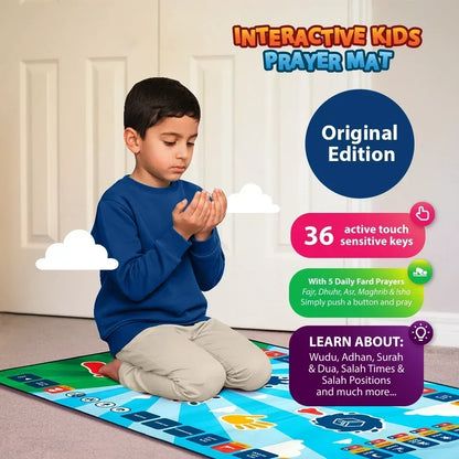 Children’s Islamic Prayer Mat – Educational Salah Learning Mat for Kids