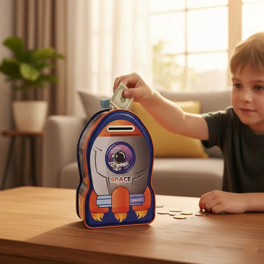 Children’s Piggy Bank Cash Box With Coin Organizer