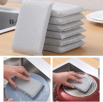 Durable Steel Scrubbers For Kitchen Cleaning  4 Pack