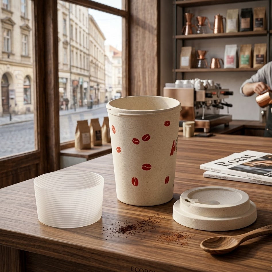Eco Bamboo Travel Mug With Lock Seal Durable & Reusable