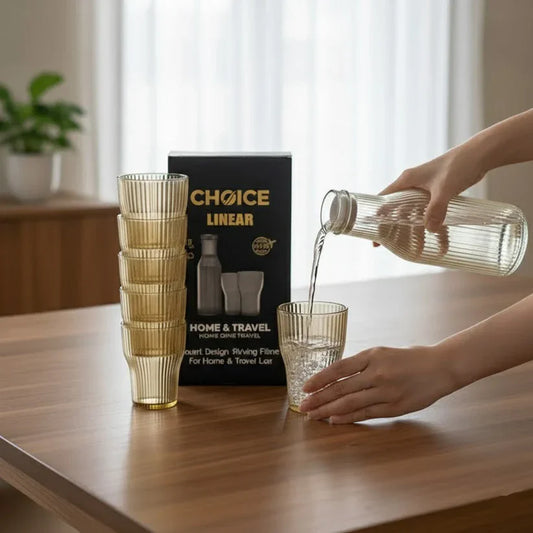 Modern Transparent Bottle & Glass Serving Set