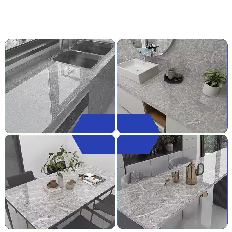 Elegant Grey Marble Texture Sheet – Waterproof PVC Self-Adhesive Home Décor Wrap
