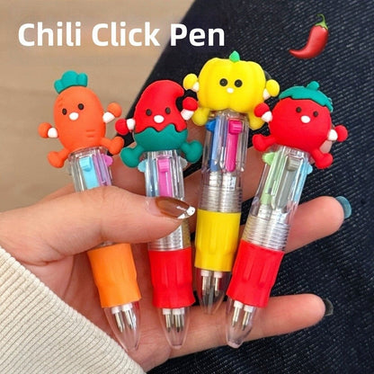 Multicolor Writing Pen with Cute Axolotl Topper