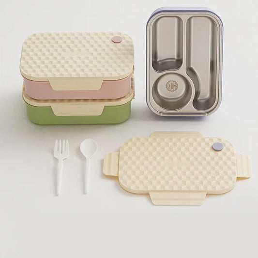 3-Compartment Stainless Steel Lunch Box