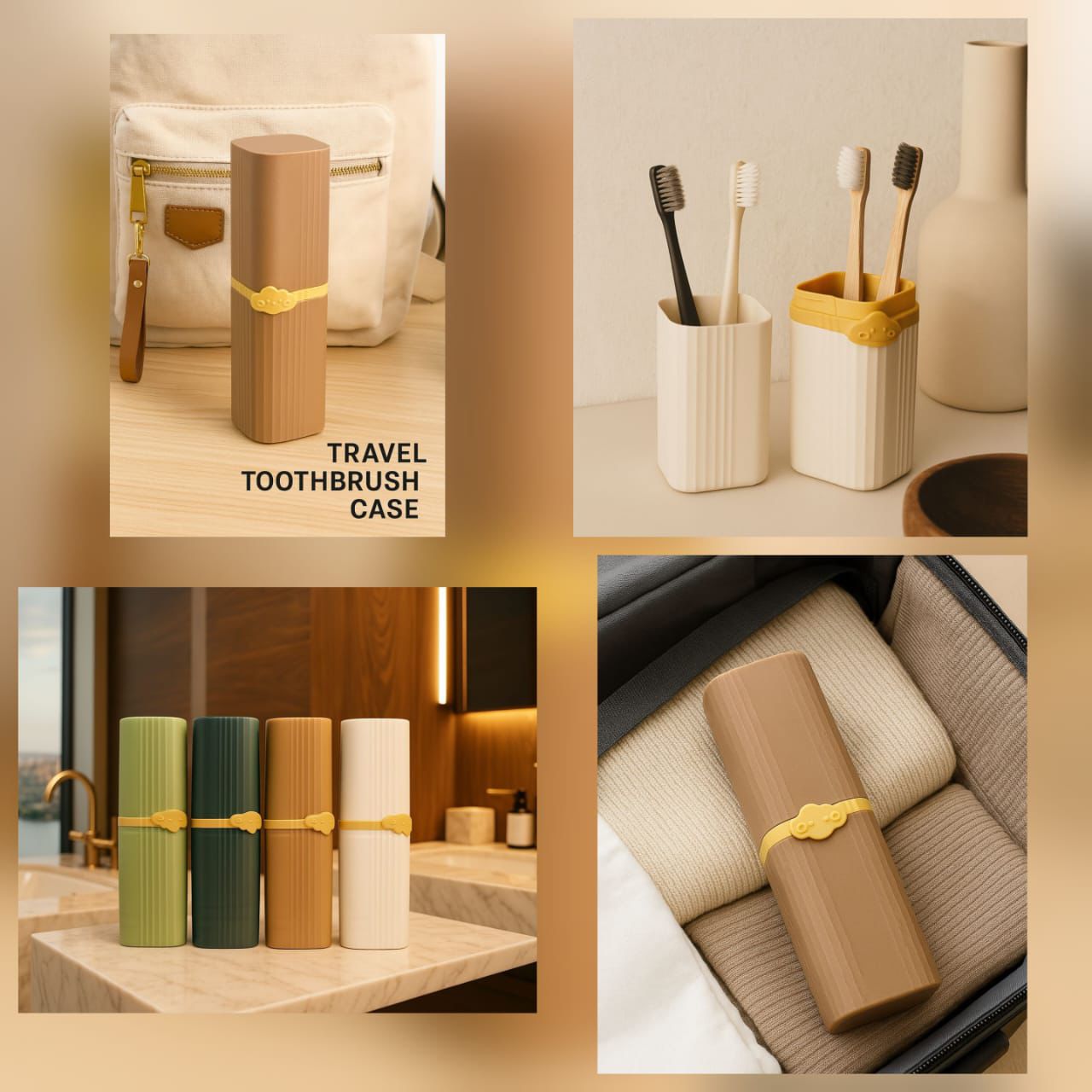 Ribbed Toothbrush Sleeve & Holder