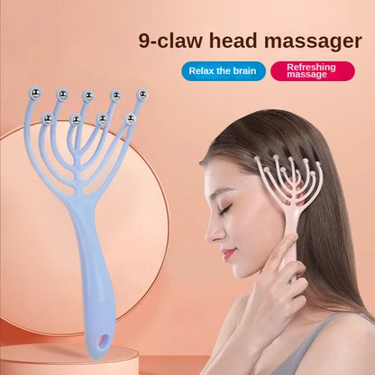Portable 9 Claw Head Massager For Stress Relief