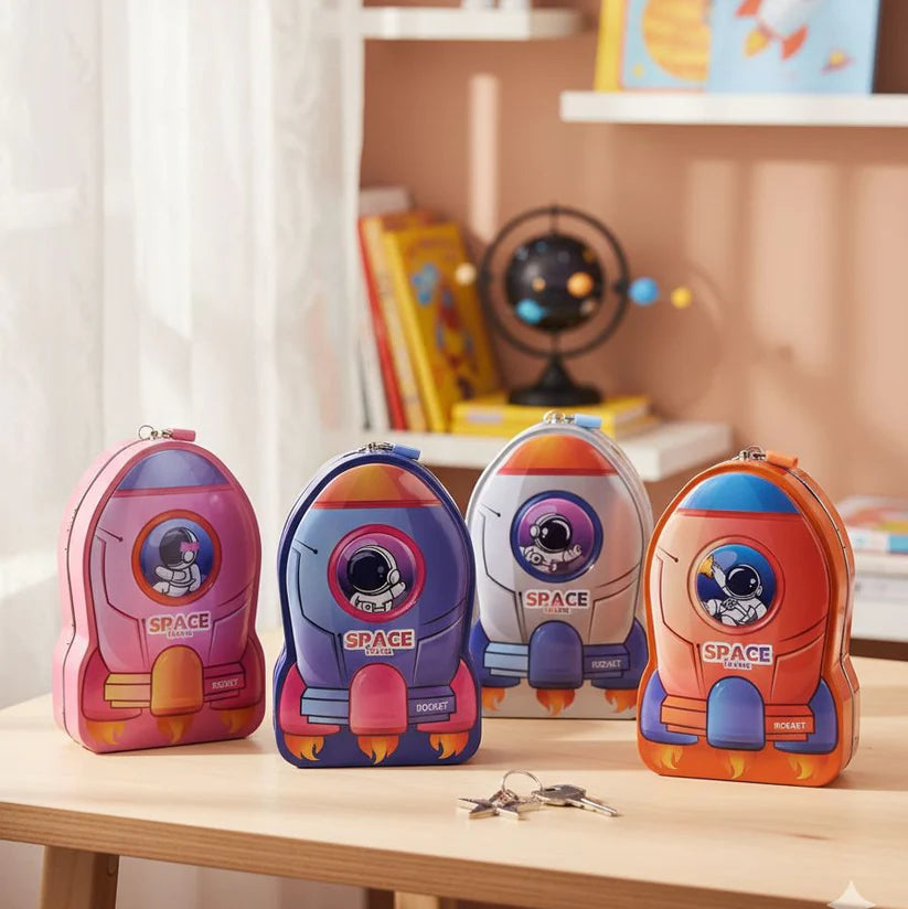 Children’s Piggy Bank Cash Box With Coin Organizer