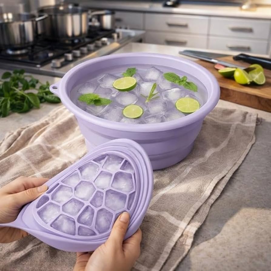 Silicone Ice Cube Bowl – Foldable Ice Facial & Cold Therapy Mold