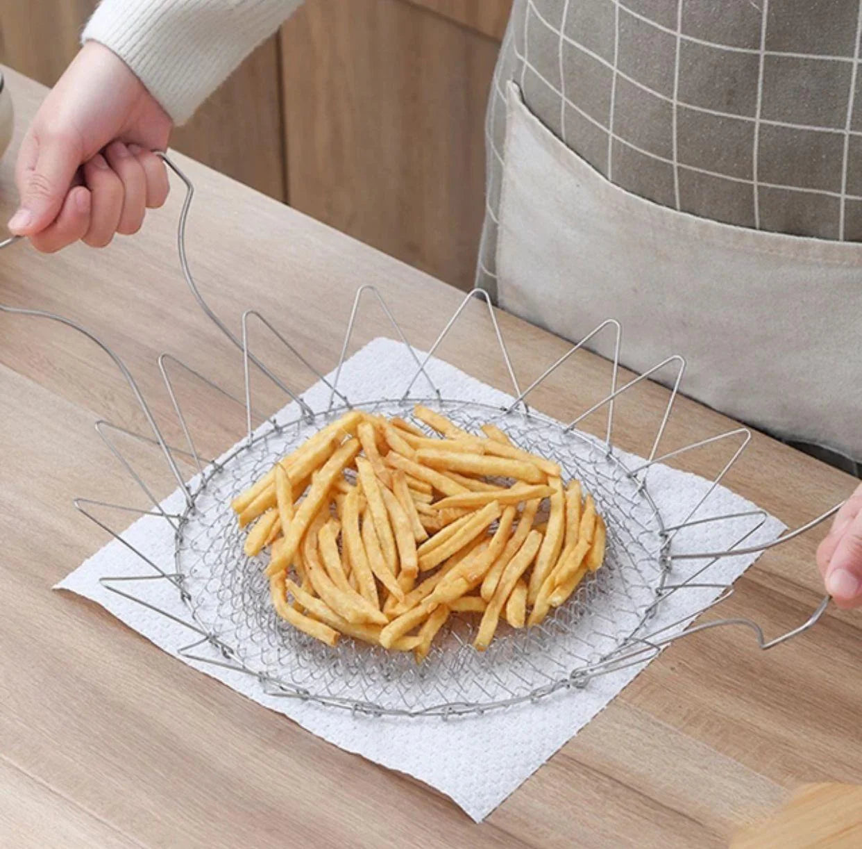 Stainless Steel Fry Basket Strainer For Fries & Vegetables