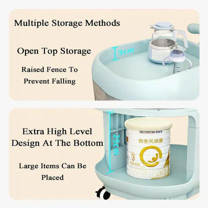 Space-Saving Baby Storage Cart – 4 Layer Nursery Organizer