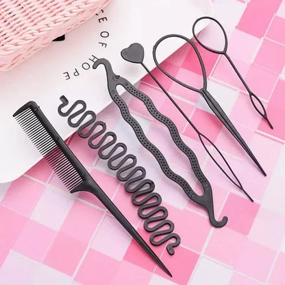 6Pcs Hair Braider Tool Set Easy Ponytail & Styling Accessories